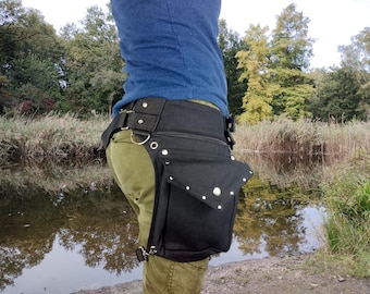Utility belt with Removable leg strap, and TRIANGULAR flap with rivets in plus sizes