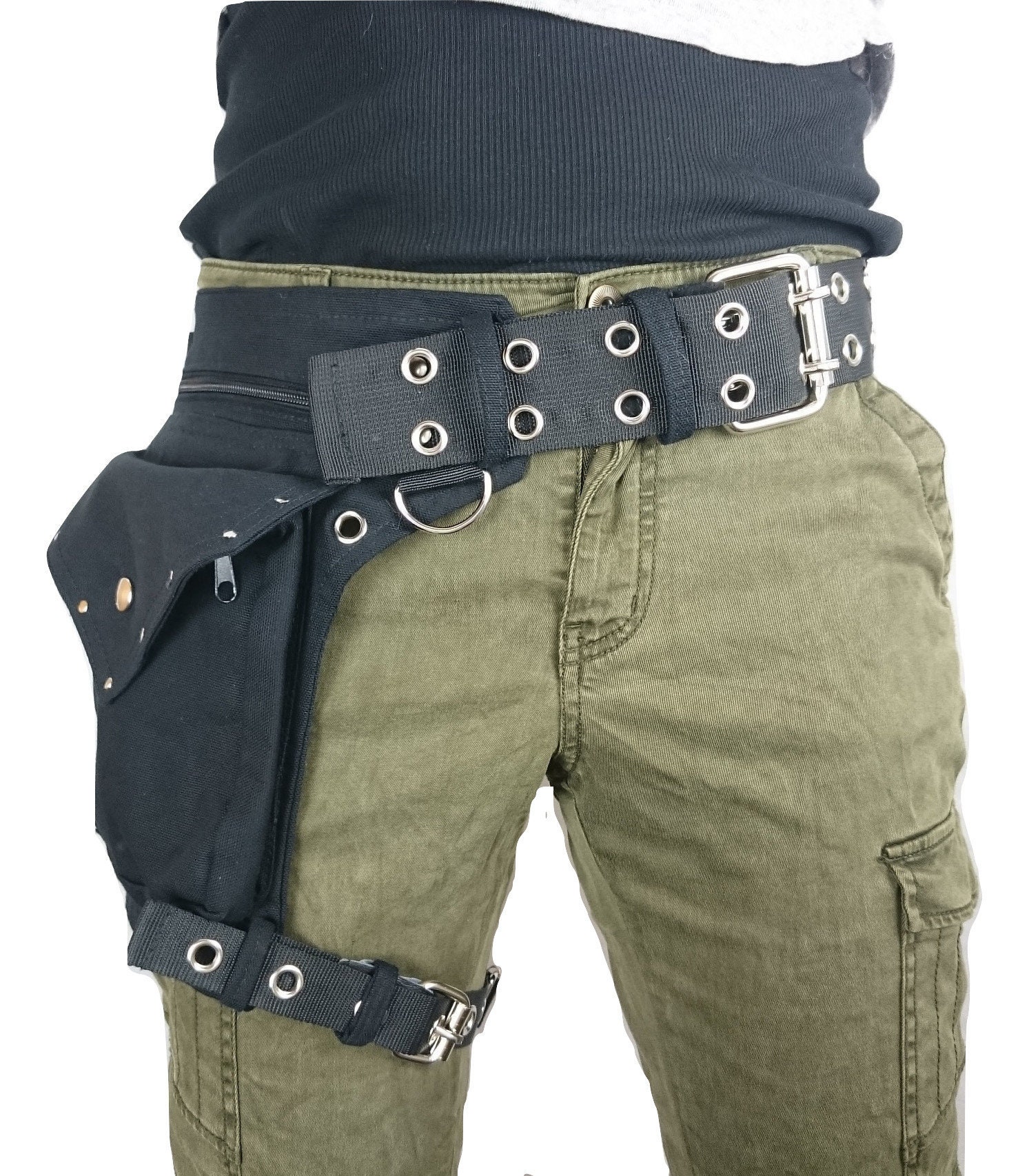 Leg Strap Utility Belt FIXED Thigh Belt for Plus Sizes Also, Made of  Organic Cotton Drop Leg Pouch, Holster Bags, Hip Bag Burning Man -   Canada
