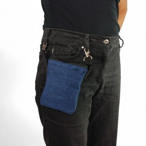 Denim Insulin pump bag to put on the belt loops, medical pouch made of darkblue denim, pump pocket for adults, children, boys and girls