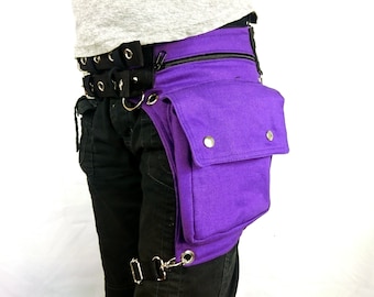 Purple hip belt, real handmade in a one woman shop, also other colors and in all plus sizes, white orange green leg belt, Hipsypixie bags