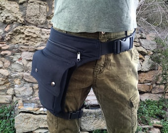 Utility belt with a click buckle and an extra strap on the leg* plus sizes also, Festival thigh belt, Holster bag, waist pockets, hip purse