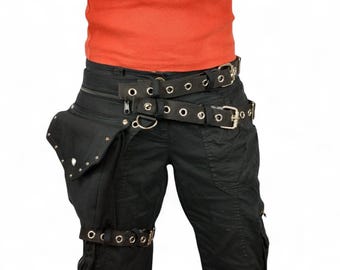 Leg strap utility belt * FIXED thigh belt *  for plus sizes also, made of organic cotton * Drop leg pouch, Holster bags, Hip Bag Burning man