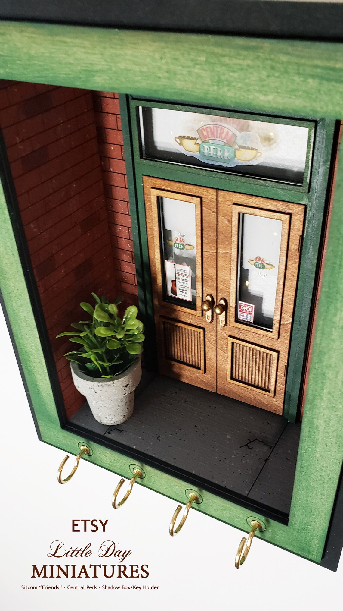 Central Perk Friends Door Shadow Box Key Holder Etsy