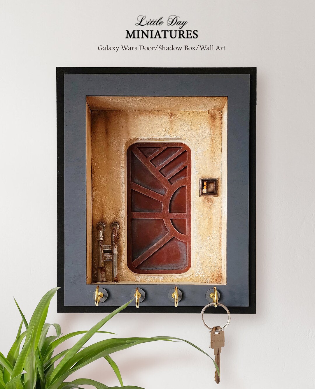 Galaxy Wars Key Holder Diorama Shadow Box Wall Art Key Holder Jewelry Display Fan Art by Little