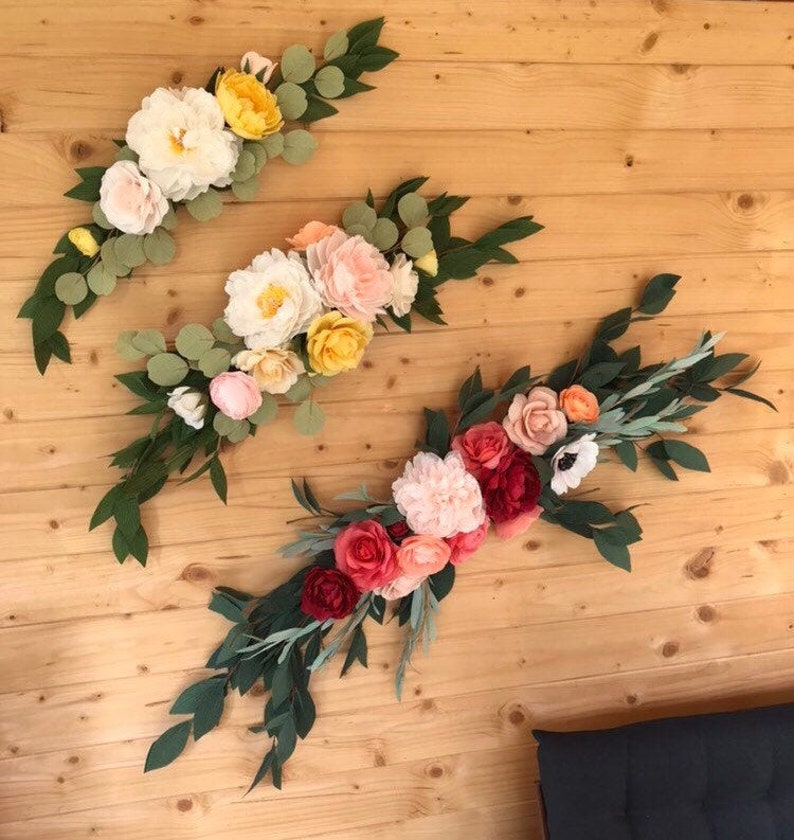 Paper flower garland wall hanging Garland backdrop Etsy