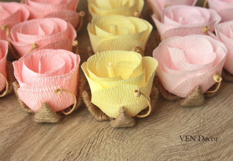 10 Rustic Paper Flowers Rustic Wedding Party Decor Table Etsy