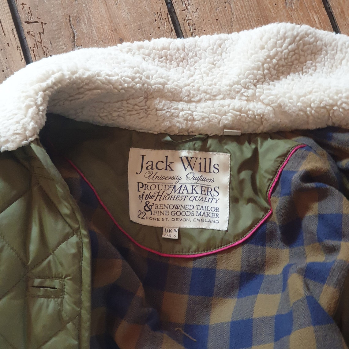 Jack wills padded coat jacket 90's vintage quilted green | Etsy
