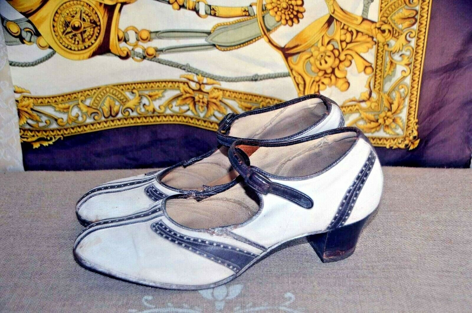 Original Vintage Dolly Shoes Jane Canvas - Etsy UK
