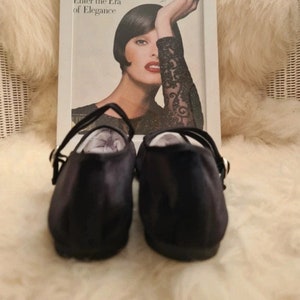 Mary Jane velvet shoes ballerina flats black pumps image 4