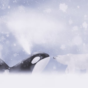 Cartoline di Natale artiche (biglietti d'auguri) x 4 dalle Svalbard