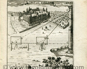 1702 Manesson Mallet Antique Print, Engraving - Château de Vallery, Yonne, France - No.98