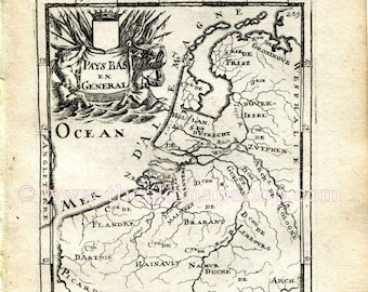Munster Osnabruck Germany Belgium Utrecht 1683 Manesson Mallet Cercle de Westphalie Netherlands Antique Map Print Engraving Leige