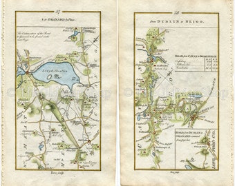 1778 Taylor & Skinner Antique Ireland Road Map 57/58 Oldcastle Mount Nugent Finnea Ballinagh Crossdoney Castlehamilton Killashandra Granard