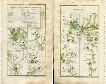 1778 Taylor & Skinner Antique Ireland Road Map 33/34 Tullyallen Drogheda Collon Ardee Tallanstown Rahans Donaghmoyne Castleblayney Monoghan