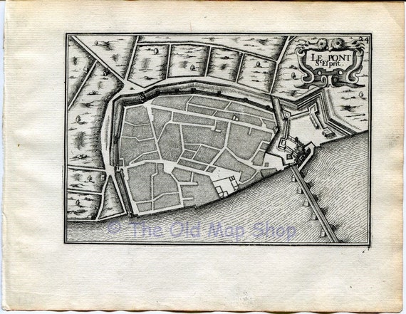1634 Nicolas Tassin Map Pont Saint Esprit Gard Etsy
