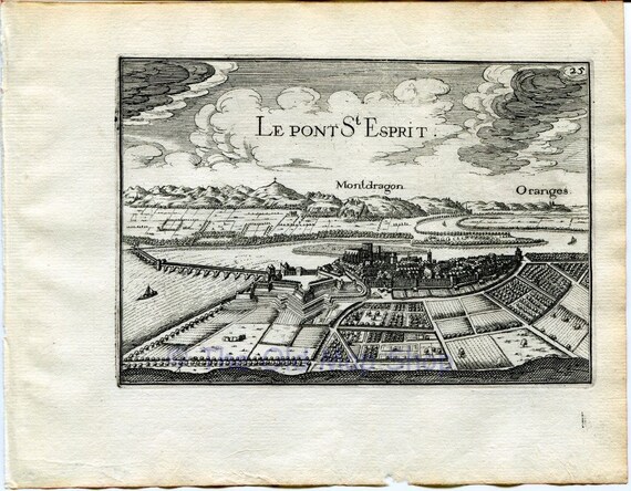 1634 Nicolas Tassin View Pont Saint Esprit Gard Etsy