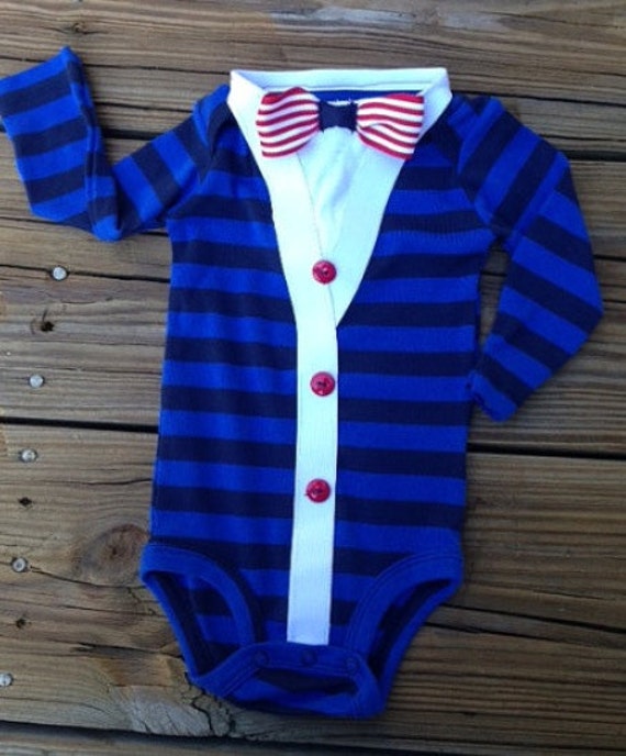 Items similar to Baby Boy onesie cardigan Modern Preppy look on Etsy