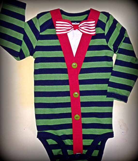 Items similar to Baby Boy Cardigan with Bow Tie, Christmas baby boy ...