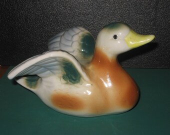 DUCK FIGURINE Planter Made in BRAZIL Hand-painted 6” L x 5” W x 4” H