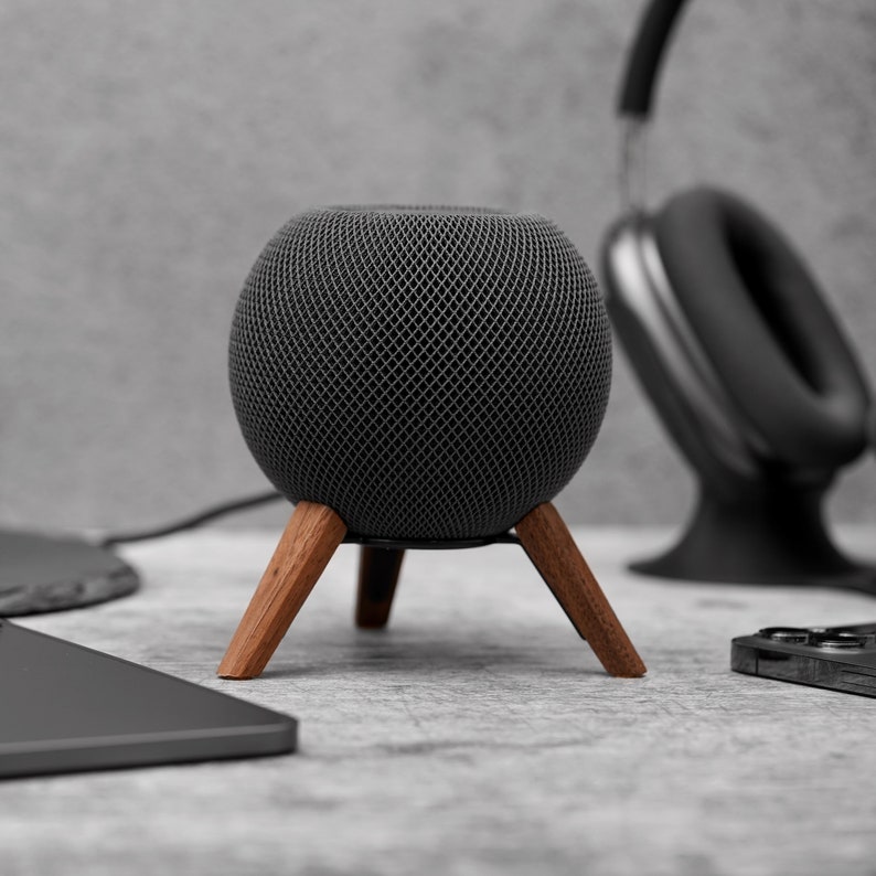 Wooden Stand for Homepod Mini Tripod Mount Walnut Wood Etsy