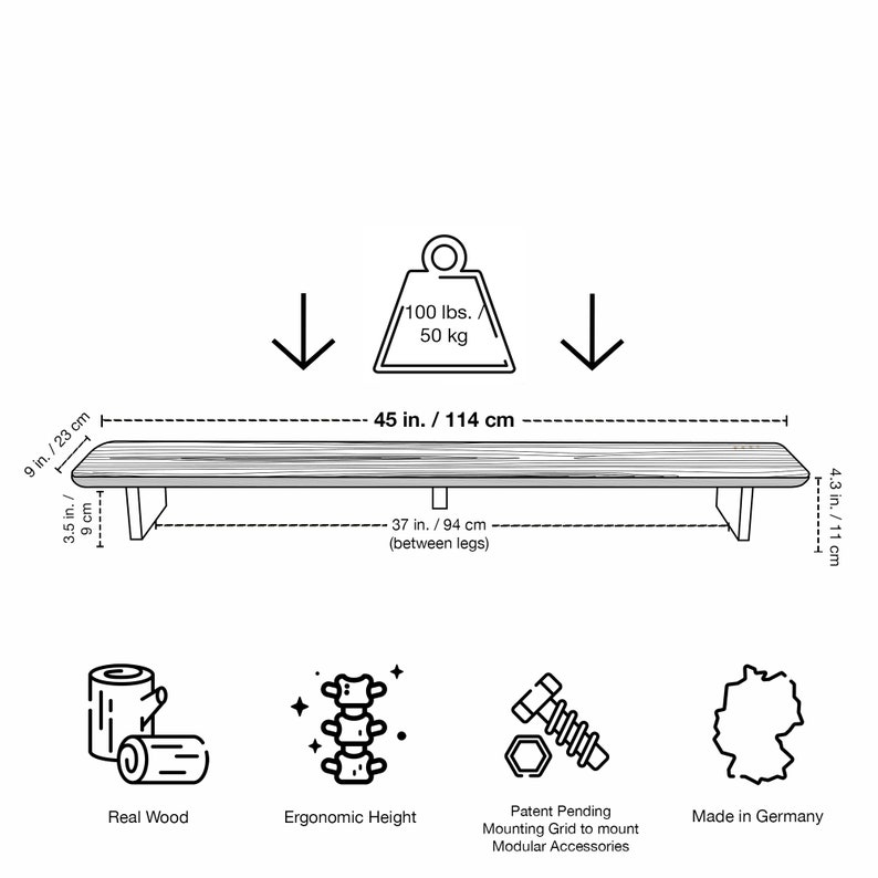 SETUP COCKPIT Monitorerhöhung large Holz Monitor Ständer aus echtem Nussbaumholz oder Eichenholz Monitor Halterung Schreibtisch Regal Bild 9