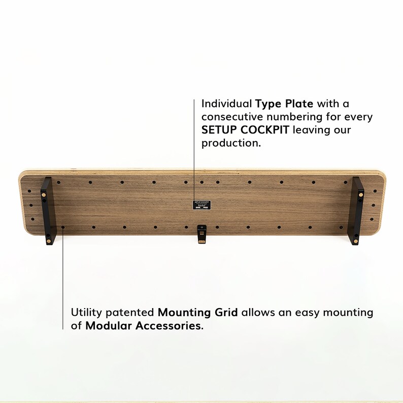 SETUP COCKPIT Monitorerhöhung large Holz Monitor Ständer aus echtem Nussbaumholz oder Eichenholz Monitor Halterung Schreibtisch Regal Bild 3