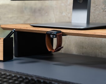 Apple Watch Halter für Setup Cockpit Monitorständer mit Cable Guide Technologie für Büro und Home Office