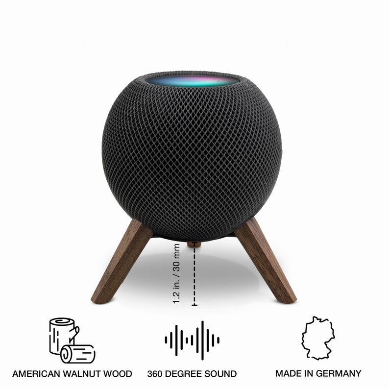 Wooden Stand for Homepod Mini Tripod Mount Walnut Wood Etsy