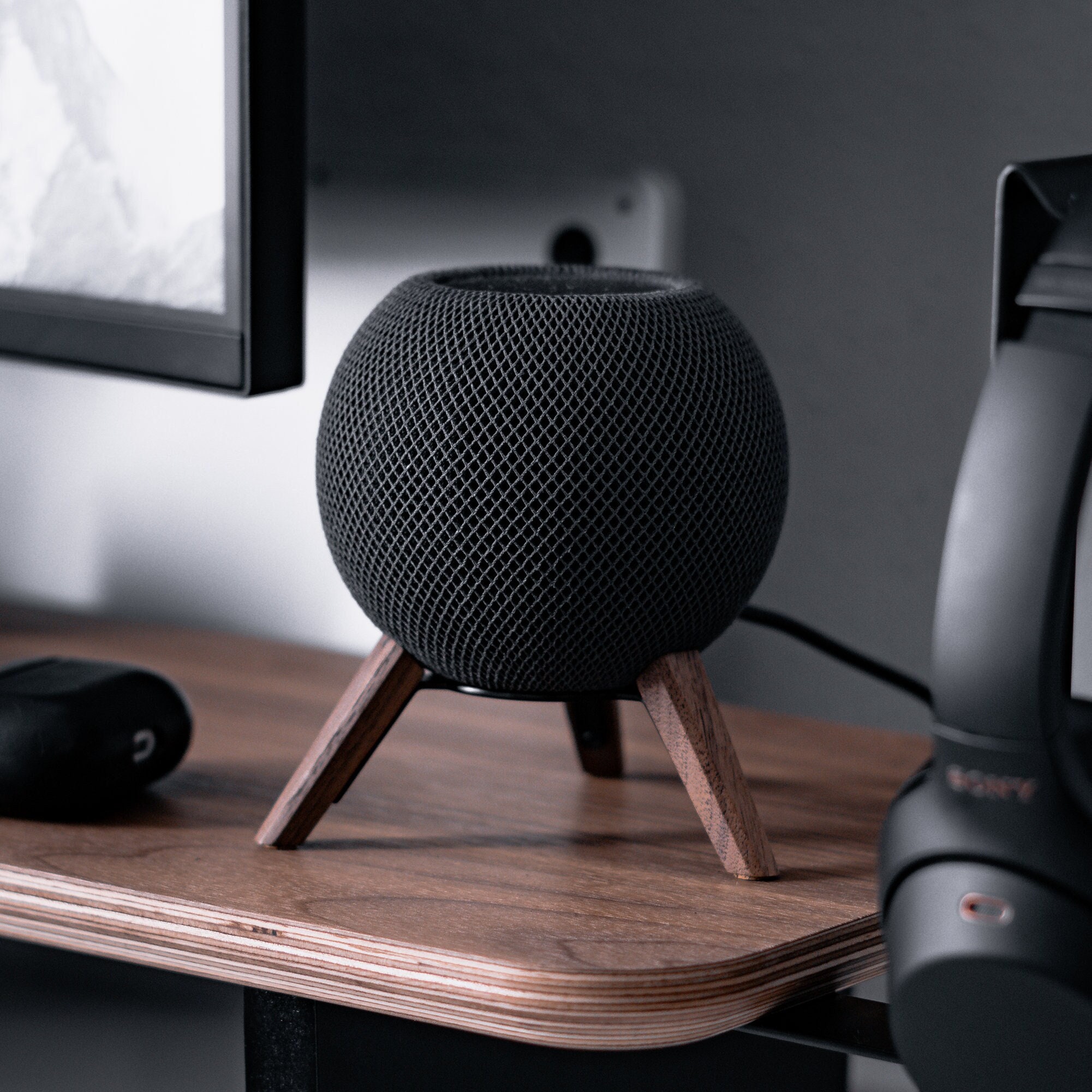 Wooden Stand for HomePod Mini TriPod Mount Walnut/Oak Wood - Etsy 日本