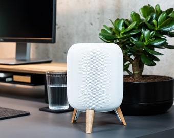 TriPod Max for Apple HomePod American Oak Wood Stand for Smart Speaker Minimalist Living Gift