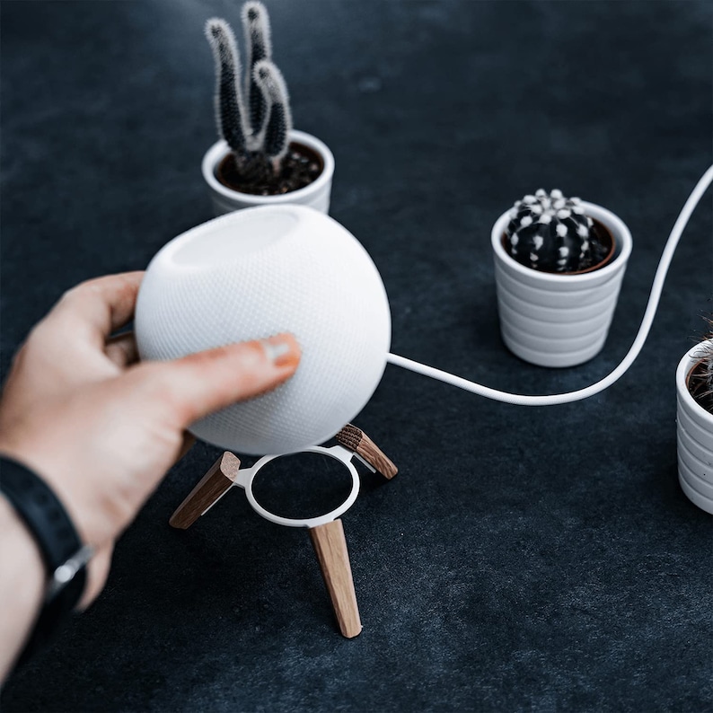 Tripod Wooden Stand for Apple Homepod Mini Handmade Gift Etsy