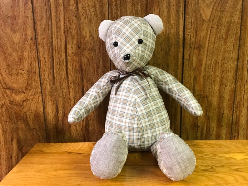 Memory Teddy Bear from Loved Ones Clothes | Etsy