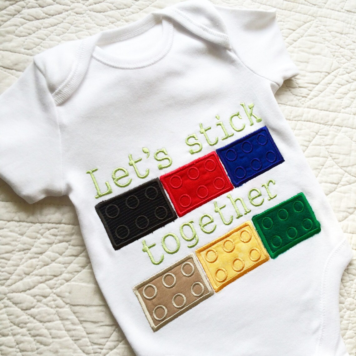 Lego Blocks Baby Onesie Vest Etsy