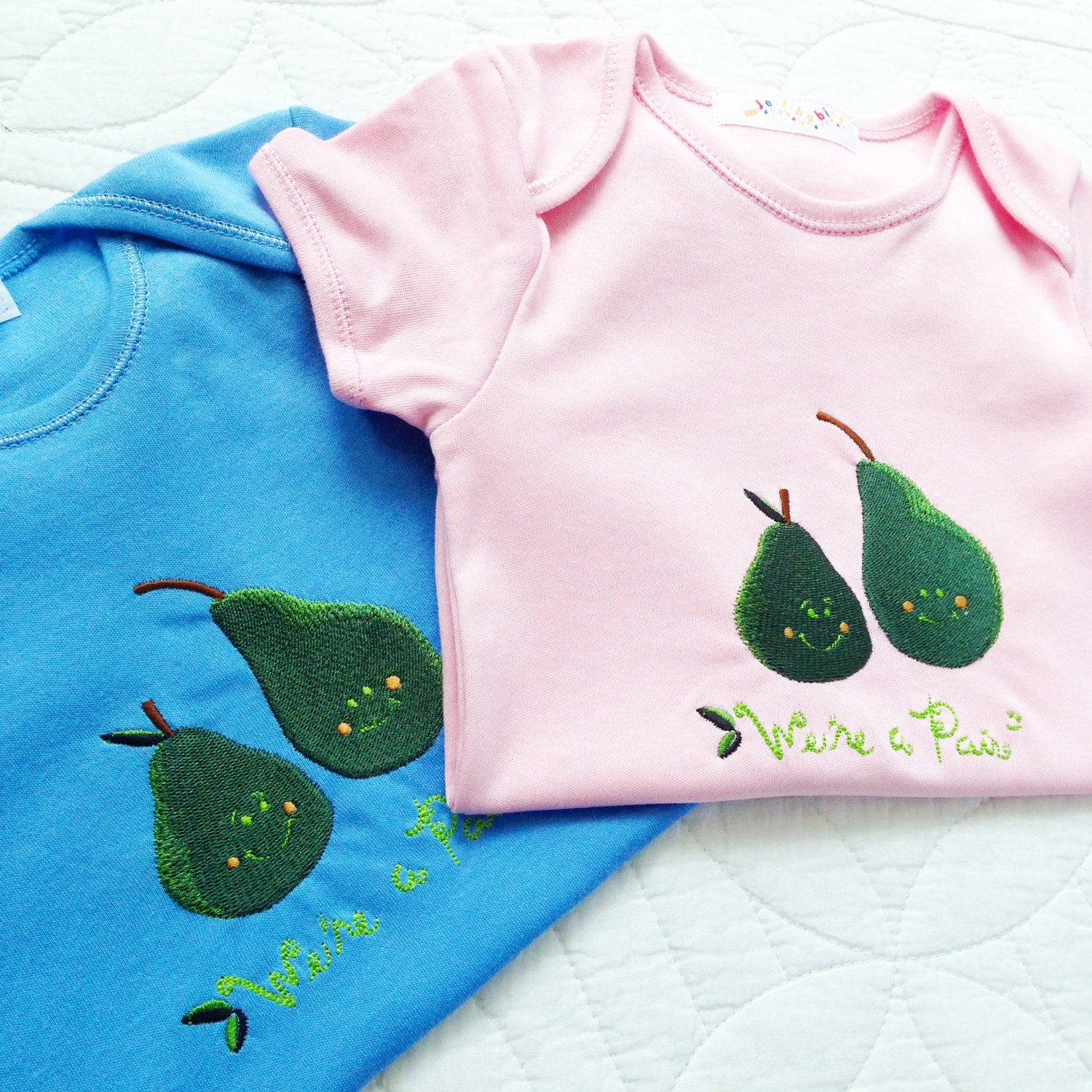 We're a Pair Pear Twins Baby Onesie Vest Set - Etsy