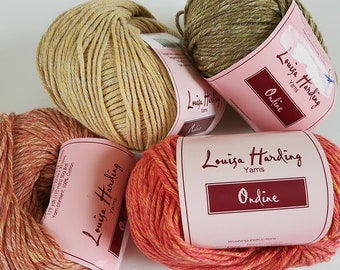 Pick Your Color - Louisa Harding Yarns, Ondine,Heathered DK Weight Cotton Yarn, Red Orange Yellow Green Cotton Yarn, Natural Fiber Yarn