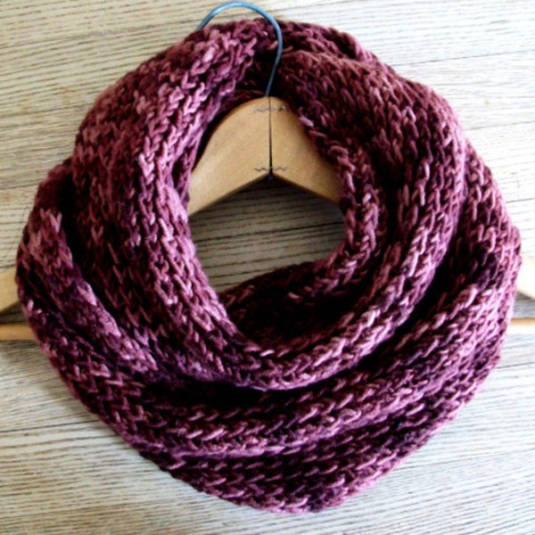 Simple Textured Scarf KNITTING PATTERN, Pretty Twisted Scarf, Worsted Yarn Scarf Pattern, Beginners KNITTING, Boho Rustic Style