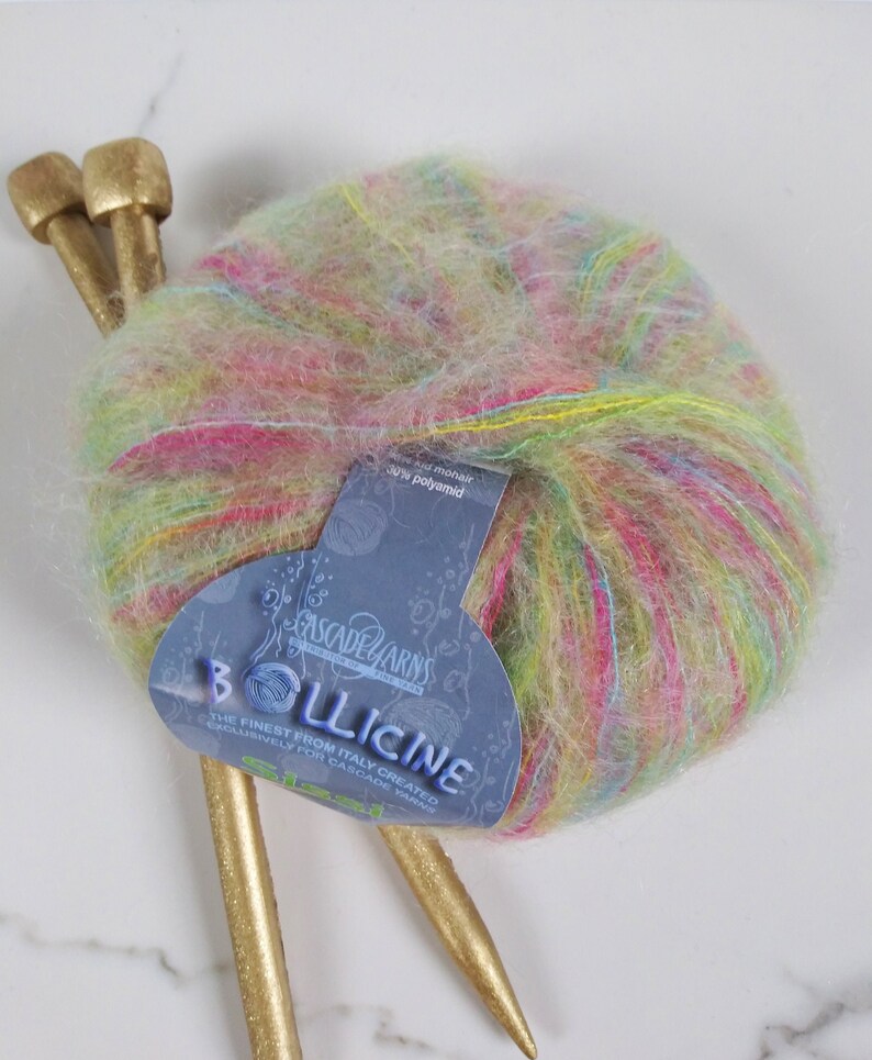 Sissi 157 Spring Flowers 103 Green Tonal Lace Kid Mohair Polyamide Yarn Halo Rainbow Green Yarn Bollicine Cascade Yarns Italian Yarn