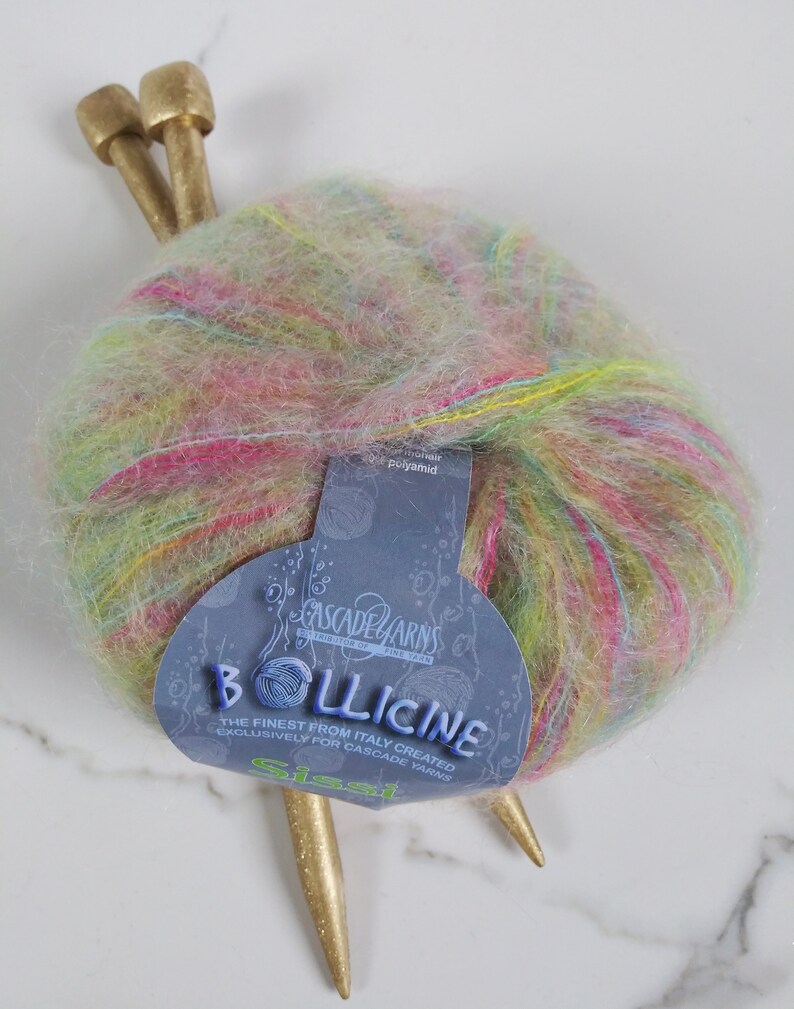 Sissi 157 Spring Flowers 103 Green Tonal Lace Kid Mohair Polyamide Yarn Halo Rainbow Green Yarn Bollicine Cascade Yarns Italian Yarn