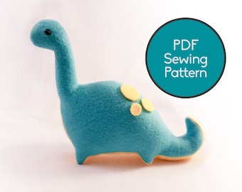 Dinosaur Plushie Pattern, PDF Sewing Pattern, Brontosaurus Sewing Pattern