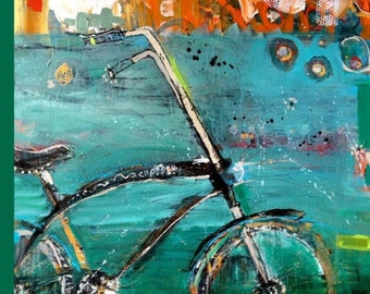 Chopper Bike de medios mixtos – impresión en lienzo
