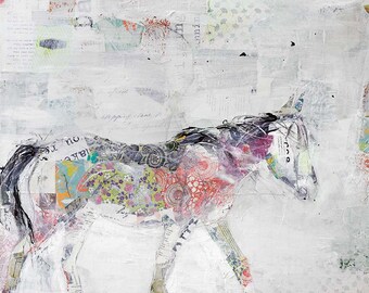 Pinto salvaje, impresión de arte de caballo en lienzo