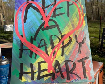 Mantén un corazón feliz Orgullo pintado a mano