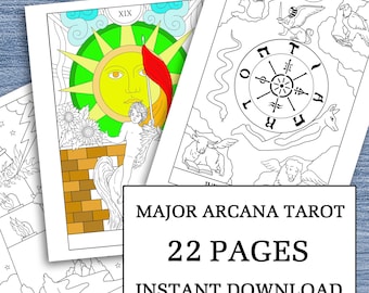 Große Arcana Tarotkarten Malbuch (PDF Download)