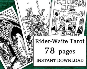 Tarot Coloring Book - Printable Tarot Card Coloring Pages 78 Cards ...