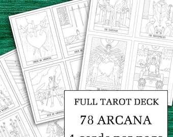 Färbe deine eigenen Tarotkarten: 78 Karten-Deck (PDF)