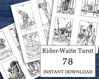 Pocket Rider-Waite Tarot Färbung Deck: 78-Karten PDF zum ausdrucken (Instant Download)