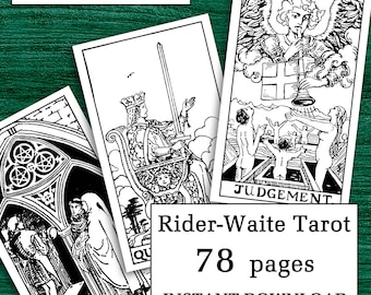 Rider-Waite Tarot Malseiten: 78 Karten (PDF Download)