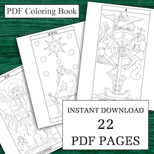 Colorie tes propres cartes de tarot | 22 arcanes majeurs | Livre de coloriage PDF | Coloriages | Téléchargement immédiat | Dessins imprimables faits main I Oracle