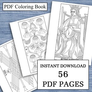 Color Your Own Tarot De Marseilles Printable Tarot Coloring - Etsy