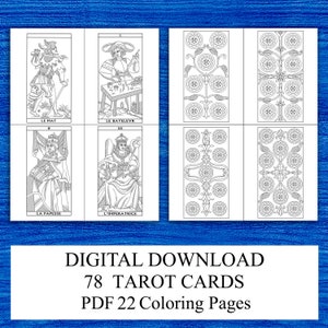 Color Your Own Tarot De Marseilles Cards | PDF Coloring Book | Coloring ...